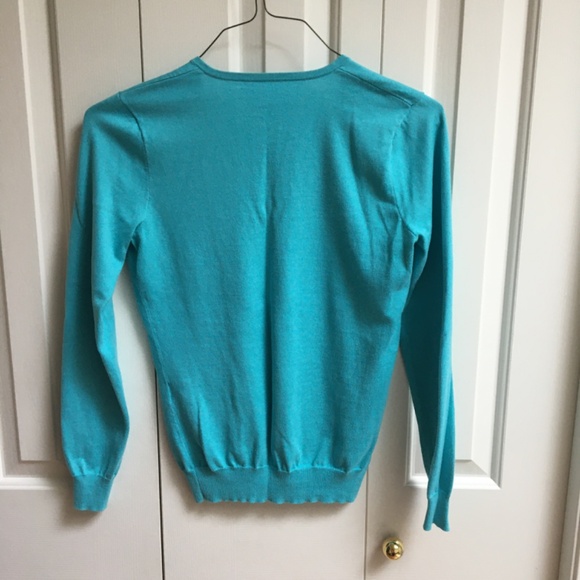 Ralph Lauren Cotton Polo V-Neck Sweater Blue - Picture 3 of 3